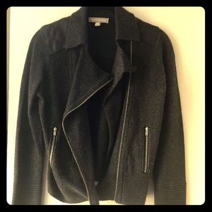 Banana Republic Jacket, Leather Shoulders + wool